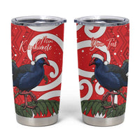 Personalized New Zealand Pukeko Christmas Tumbler Cup Meri Kirihimete Taniko Ponga Koru Red LT14 Red - Polynesian Pride