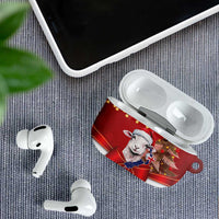 Personalized New Zealand Sheep Christmas AirPods Case Hipi Meri Kirihimete Silver Fern Xmas Tree LT14 - Polynesian Pride