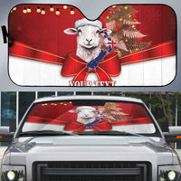 Personalized New Zealand Sheep Christmas Auto Sun Shade Hipi Meri Kirihimete Silver Fern Xmas Tree LT14 Red - Polynesian Pride