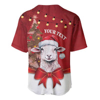 Personalized New Zealand Sheep Christmas Baseball Jersey Hipi Meri Kirihimete Silver Fern Xmas Tree LT14 - Polynesian Pride