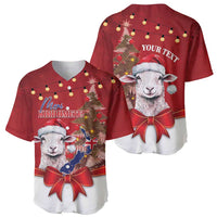 Personalized New Zealand Sheep Christmas Baseball Jersey Hipi Meri Kirihimete Silver Fern Xmas Tree LT14 - Polynesian Pride