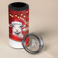 Personalized New Zealand Sheep Christmas 4 in 1 Can Cooler Tumbler Hipi Meri Kirihimete Silver Fern Xmas Tree LT14 - Polynesian Pride