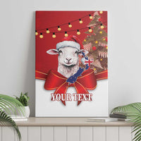 Personalized New Zealand Sheep Christmas Canvas Wall Art Hipi Meri Kirihimete Silver Fern Xmas Tree LT14 - Polynesian Pride