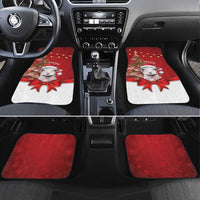 Personalized New Zealand Sheep Christmas Car Mats Hipi Meri Kirihimete Silver Fern Xmas Tree LT14 Set 4pcs Red - Polynesian Pride