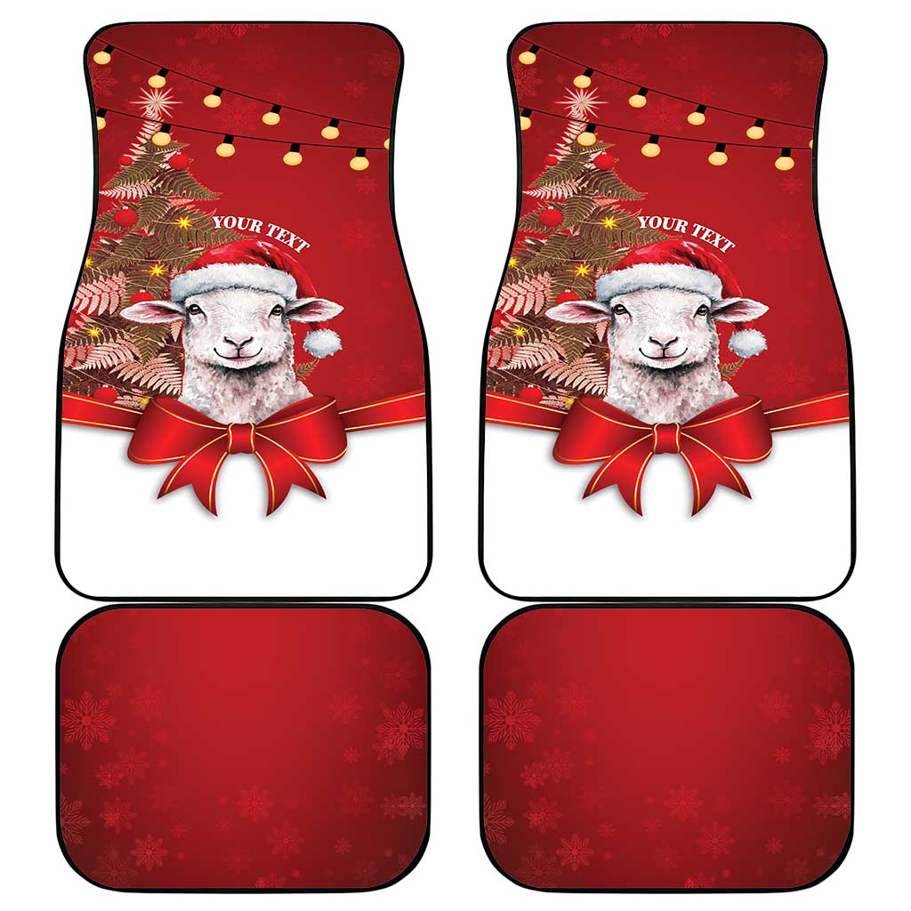 Personalized New Zealand Sheep Christmas Car Mats Hipi Meri Kirihimete Silver Fern Xmas Tree LT14 - Polynesian Pride