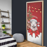 Personalized New Zealand Sheep Christmas Door Cover Hipi Meri Kirihimete Silver Fern Xmas Tree LT14 - Polynesian Pride