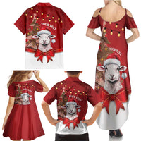 Personalized New Zealand Sheep Christmas Family Matching Summer Maxi Dress and Hawaiian Shirt Hipi Meri Kirihimete Silver Fern Xmas Tree LT14 - Polynesian Pride
