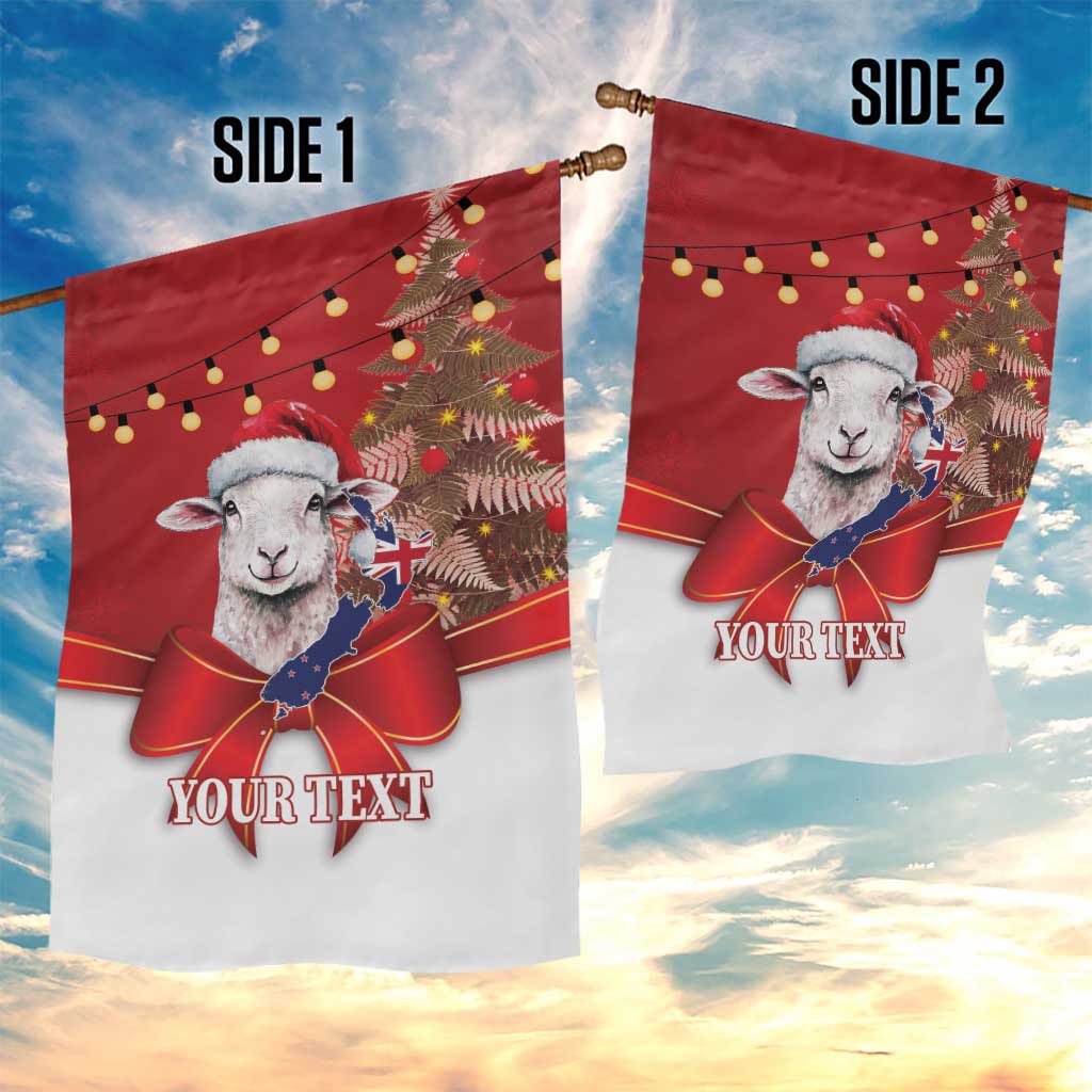 Personalized New Zealand Sheep Christmas Garden Flag Hipi Meri Kirihimete Silver Fern Xmas Tree LT14 - Polynesian Pride