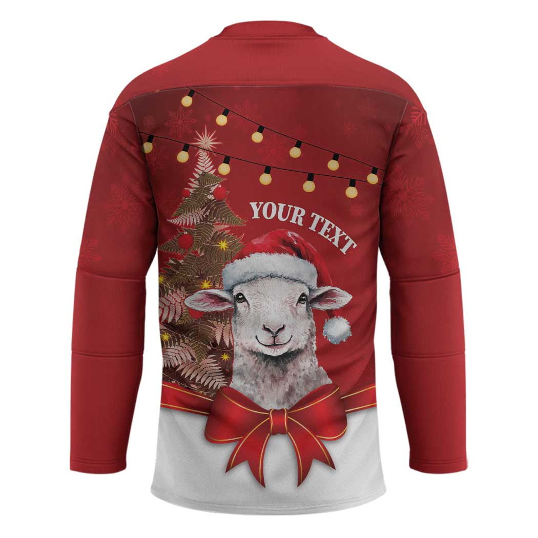 Personalized New Zealand Sheep Christmas Hockey Jersey Hipi Meri Kirihimete Silver Fern Xmas Tree LT14 - Polynesian Pride