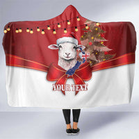 Personalized New Zealand Sheep Christmas Hooded Blanket Hipi Meri Kirihimete Silver Fern Xmas Tree LT14 One Size Red - Polynesian Pride