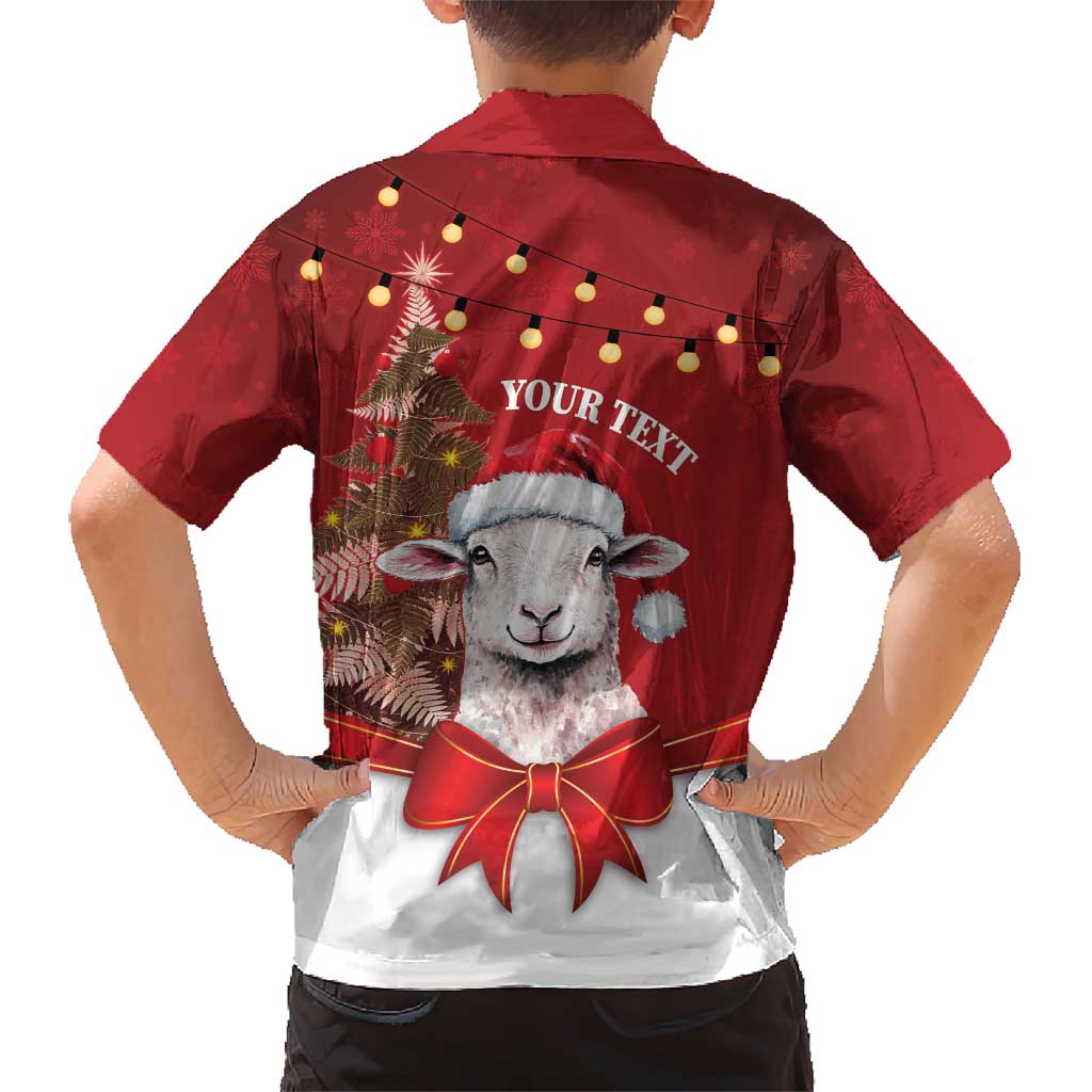 Personalized New Zealand Sheep Christmas Kid Hawaiian Shirt Hipi Meri Kirihimete Silver Fern Xmas Tree LT14 - Polynesian Pride