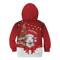 Personalized New Zealand Sheep Christmas Kid Hoodie Hipi Meri Kirihimete Silver Fern Xmas Tree LT14 - Polynesian Pride