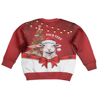 Personalized New Zealand Sheep Christmas Kid Ugly Christmas Sweater Hipi Meri Kirihimete Silver Fern Xmas Tree LT14 - Polynesian Pride