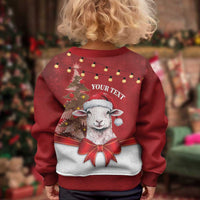 Personalized New Zealand Sheep Christmas Kid Ugly Christmas Sweater Hipi Meri Kirihimete Silver Fern Xmas Tree LT14 - Polynesian Pride