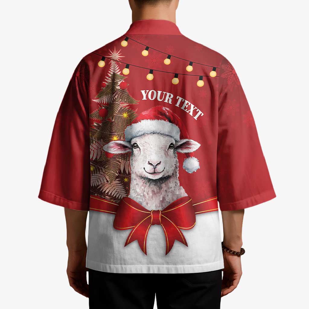Personalized New Zealand Sheep Christmas Kimono Hipi Meri Kirihimete Silver Fern Xmas Tree LT14 - Polynesian Pride
