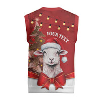 Personalized New Zealand Sheep Christmas Knitted V-Neck Vest Hipi Meri Kirihimete Silver Fern Xmas Tree LT14 - Polynesian Pride