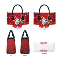 Personalized New Zealand Sheep Christmas Leather Bag Hipi Meri Kirihimete Silver Fern Xmas Tree LT14 - Polynesian Pride