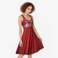 Personalized New Zealand Sheep Christmas Midi Dress Hipi Meri Kirihimete Silver Fern Xmas Tree LT14 - Polynesian Pride