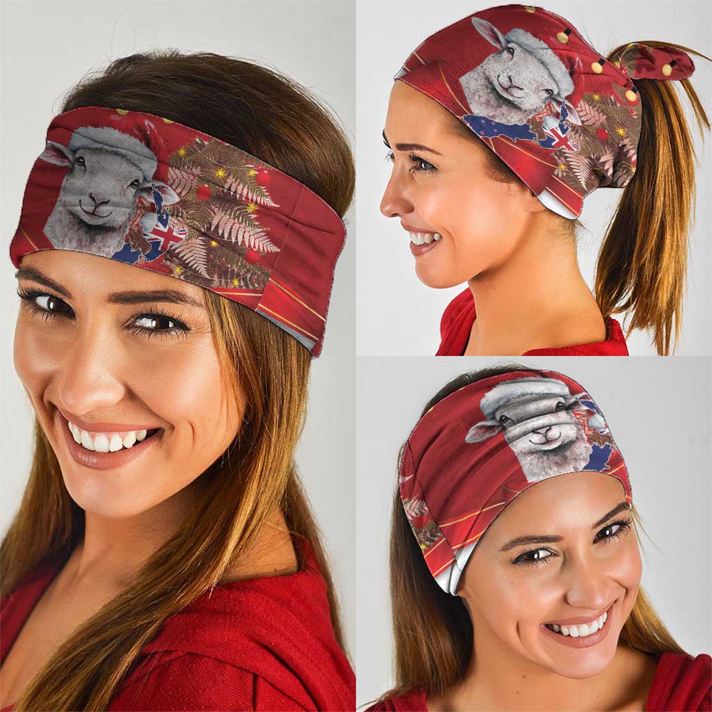 Personalized New Zealand Sheep Christmas Neck Gaiter Hipi Meri Kirihimete Silver Fern Xmas Tree LT14 - Polynesian Pride