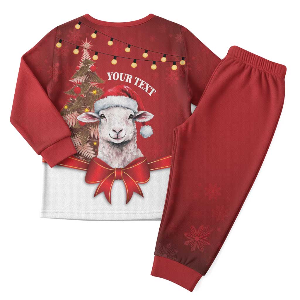 Personalized New Zealand Sheep Christmas Pajama Set Hipi Meri Kirihimete Silver Fern Xmas Tree LT14 - Polynesian Pride