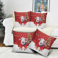 Personalized New Zealand Sheep Christmas Pillow Cover Hipi Meri Kirihimete Silver Fern Xmas Tree LT14 - Polynesian Pride