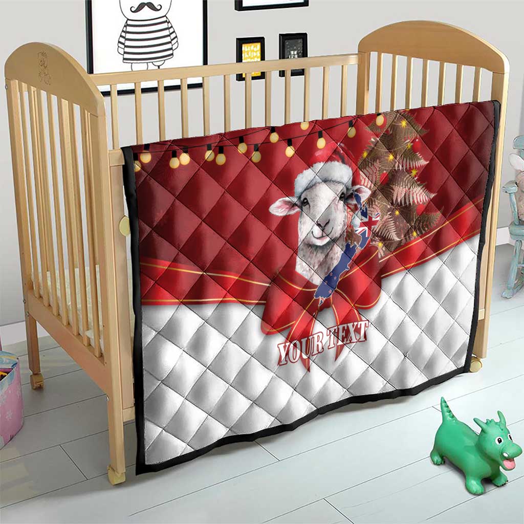 Personalized New Zealand Sheep Christmas Quilt Hipi Meri Kirihimete Silver Fern Xmas Tree LT14 - Polynesian Pride