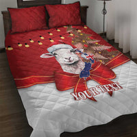 Personalized New Zealand Sheep Christmas Quilt Bed Set Hipi Meri Kirihimete Silver Fern Xmas Tree LT14 Red - Polynesian Pride