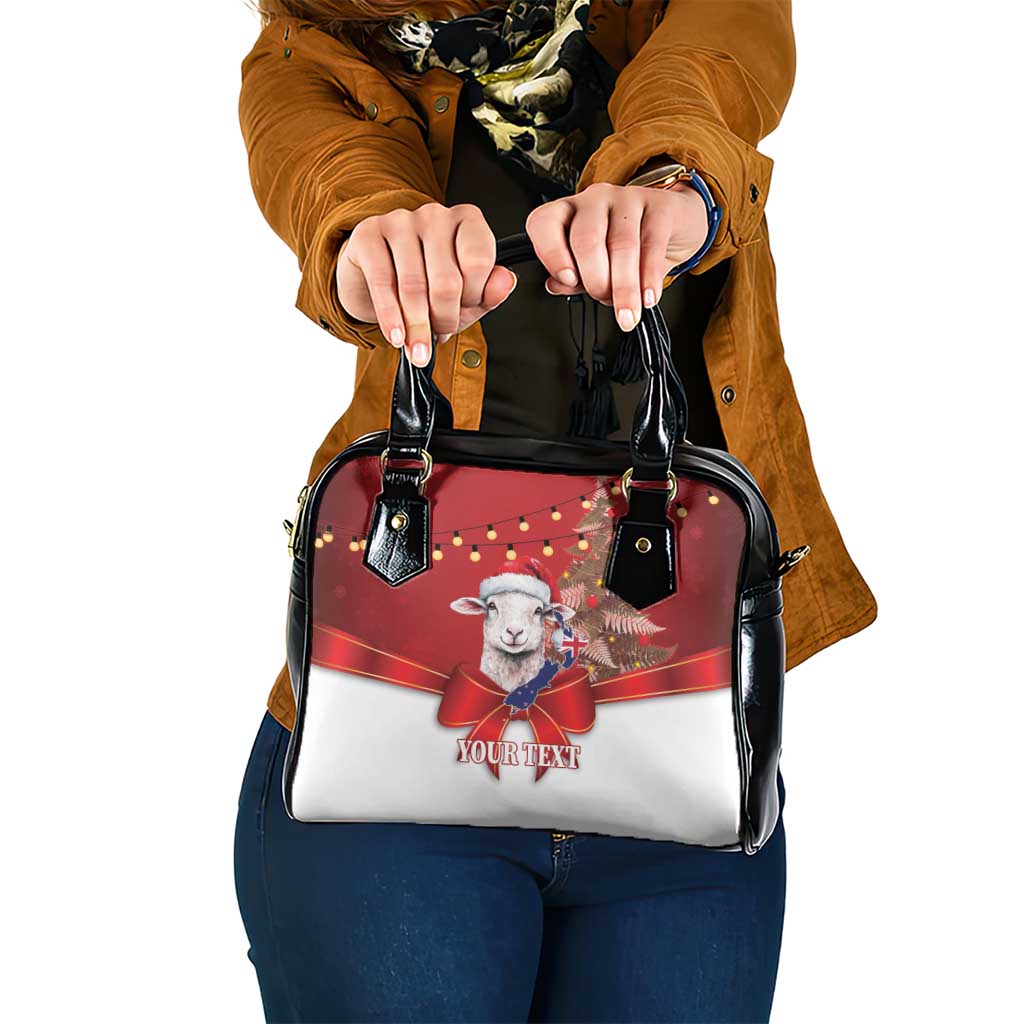 Personalized New Zealand Sheep Christmas Shoulder Handbag Hipi Meri Kirihimete Silver Fern Xmas Tree LT14 One Size Red - Polynesian Pride