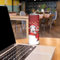 Personalized New Zealand Sheep Christmas Skinny Tumbler Hipi Meri Kirihimete Silver Fern Xmas Tree LT14 - Polynesian Pride
