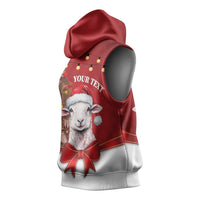 Personalized New Zealand Sheep Christmas Sleeveless Hoodie Hipi Meri Kirihimete Silver Fern Xmas Tree LT14 - Polynesian Pride