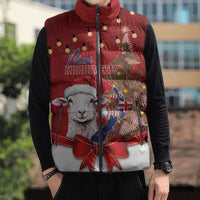 Personalized New Zealand Sheep Christmas Sleeveless Puffer Jacket Hipi Meri Kirihimete Silver Fern Xmas Tree LT14 - Polynesian Pride