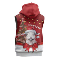 Personalized New Zealand Sheep Christmas Sleeveless Zip Hoodie Hipi Meri Kirihimete Silver Fern Xmas Tree LT14 - Polynesian Pride