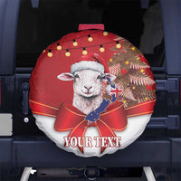 Personalized New Zealand Sheep Christmas Spare Tire Cover Hipi Meri Kirihimete Silver Fern Xmas Tree LT14 No hole Red - Polynesian Pride