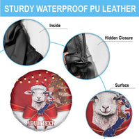 Personalized New Zealand Sheep Christmas Spare Tire Cover Hipi Meri Kirihimete Silver Fern Xmas Tree LT14 - Polynesian Pride