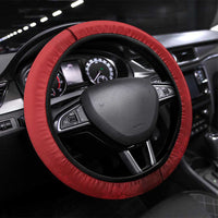 New Zealand Sheep Christmas Steering Wheel Cover Hipi Meri Kirihimete Silver Fern Xmas Tree LT14 Universal Fit Red - Polynesian Pride