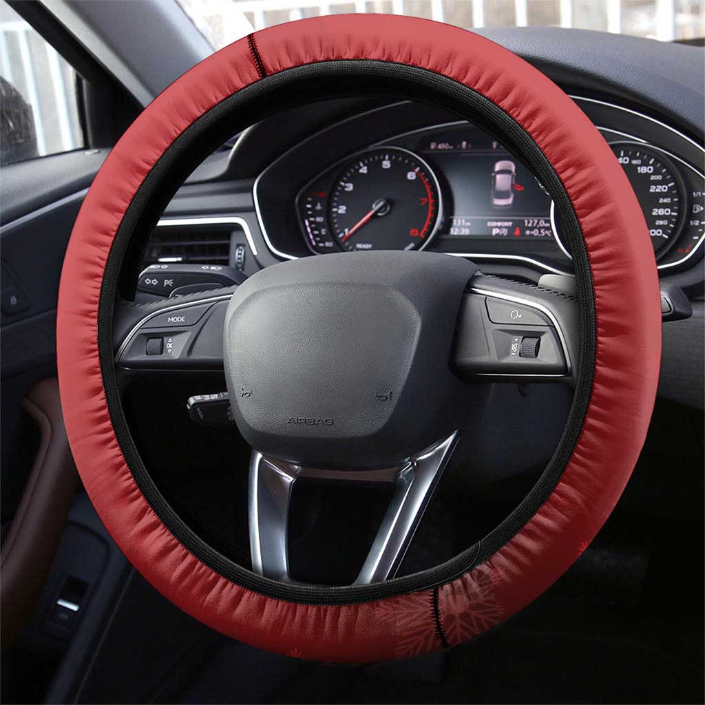 New Zealand Sheep Christmas Steering Wheel Cover Hipi Meri Kirihimete Silver Fern Xmas Tree LT14 - Polynesian Pride