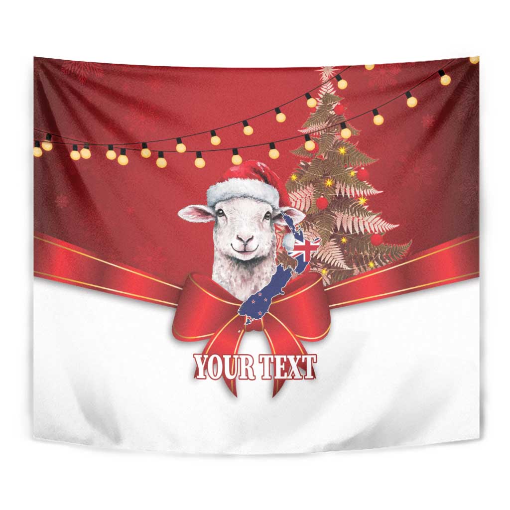 Personalized New Zealand Sheep Christmas Tapestry Hipi Meri Kirihimete Silver Fern Xmas Tree LT14 - Polynesian Pride