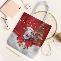 Personalized New Zealand Sheep Christmas Tote Bag Hipi Meri Kirihimete Silver Fern Xmas Tree LT14 White Strap One Size Red - Polynesian Pride