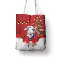 Personalized New Zealand Sheep Christmas Tote Bag Hipi Meri Kirihimete Silver Fern Xmas Tree LT14 - Polynesian Pride