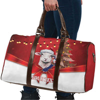 Personalized New Zealand Sheep Christmas Travel Bag Hipi Meri Kirihimete Silver Fern Xmas Tree LT14 - Polynesian Pride