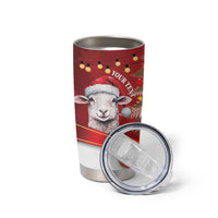 Personalized New Zealand Sheep Christmas Tumbler Cup Hipi Meri Kirihimete Silver Fern Xmas Tree LT14 - Polynesian Pride