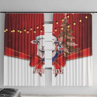 Personalized New Zealand Sheep Christmas Window Curtain Hipi Meri Kirihimete Silver Fern Xmas Tree LT14 With Hooks Red - Polynesian Pride