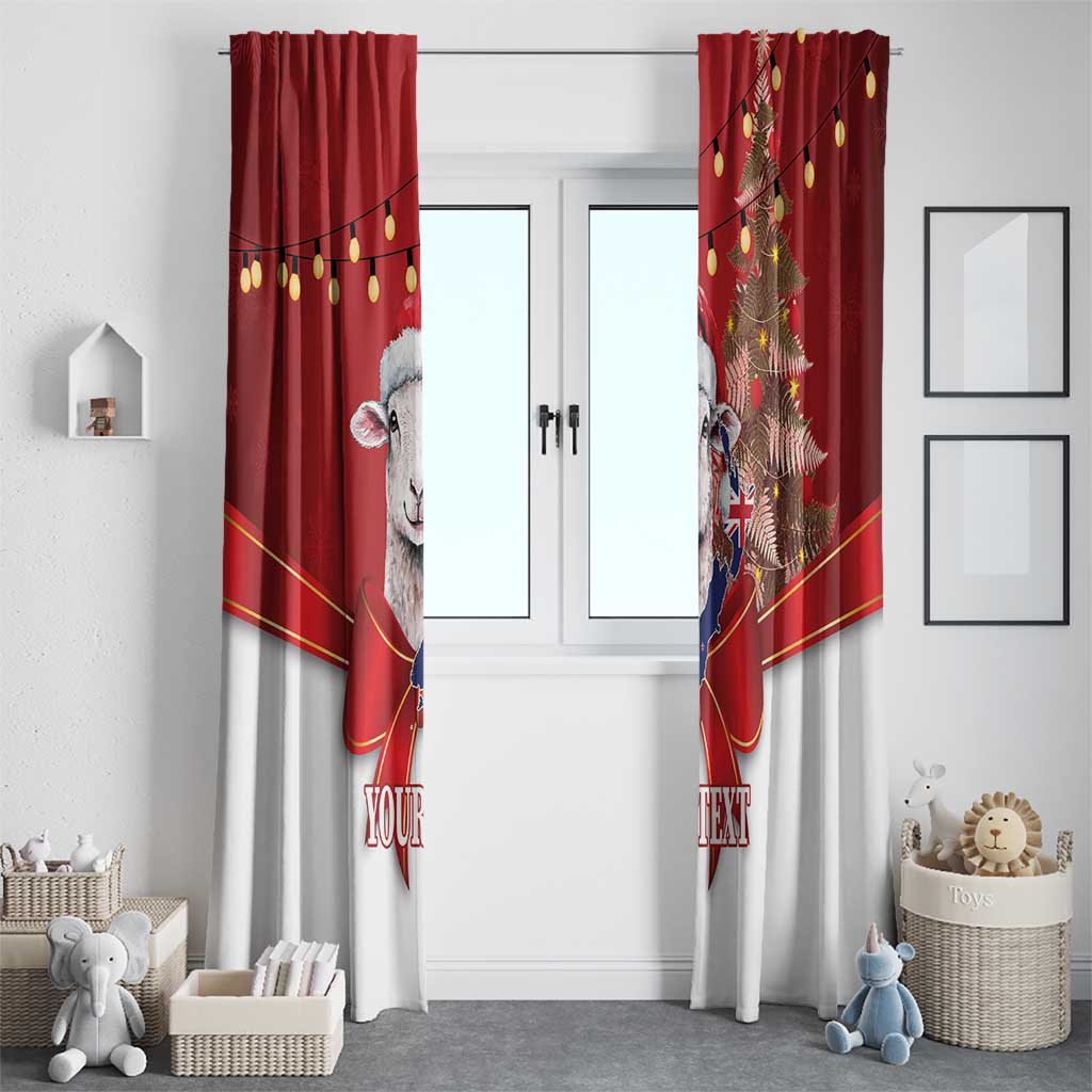Personalized New Zealand Sheep Christmas Window Curtain Hipi Meri Kirihimete Silver Fern Xmas Tree LT14 - Polynesian Pride