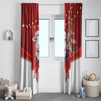 Personalized New Zealand Sheep Christmas Window Curtain Hipi Meri Kirihimete Silver Fern Xmas Tree LT14 - Polynesian Pride