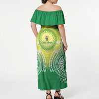 Cook Islands 682 Off Shoulder Maxi Dress Kuki 'Airani Area Code Proud LT14 - Polynesian Pride