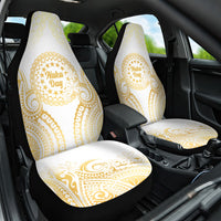 Cook Islands Gospel Day Car Seat Cover Happy Nuku Day Tiare Maori Gold LT14 One Size Gold - Polynesian Pride