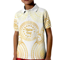 Cook Islands Gospel Day Kid Polo Shirt Happy Nuku Day Tiare Maori Gold LT14 Kid Gold - Polynesian Pride