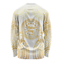Cook Islands Gospel Day Long Sleeve Shirt Happy Nuku Day Tiare Maori Gold LT14 - Polynesian Pride