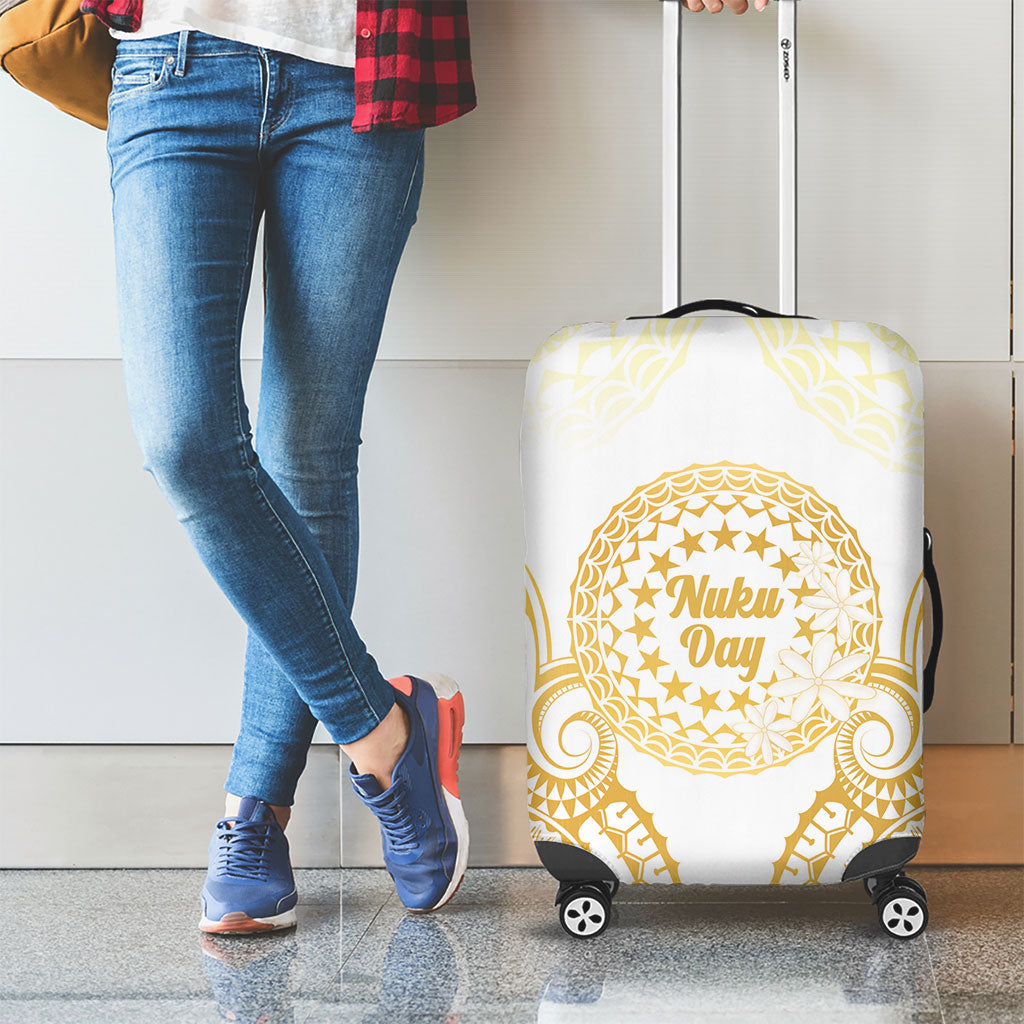 Cook Islands Gospel Day Luggage Cover Happy Nuku Day Tiare Maori Gold LT14 - Polynesian Pride