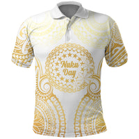 Cook Islands Gospel Day Polo Shirt Happy Nuku Day Tiare Maori Gold LT14 Gold - Polynesian Pride